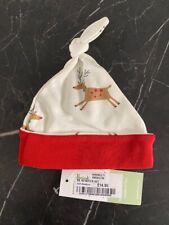 Newborn Baby Hat Harrods Reindeer Design Cotton Red White Kissy Tie Top Gift