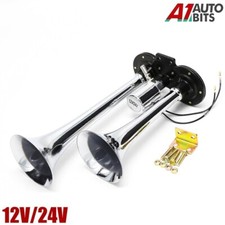12v 24v twin air horn - 24v, chrome