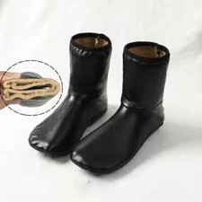 Pu Leather Socks Black Warm