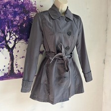 Grey trench jacket belted