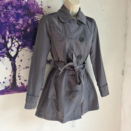 Grey trench jacket belted