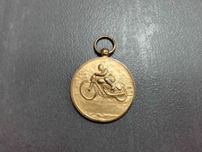 1935 vintage Netherlands motorcycle rally yellow metal medal - 'MARCH 6 1935'