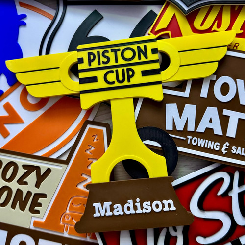 Personalised cars piston cup - cars,