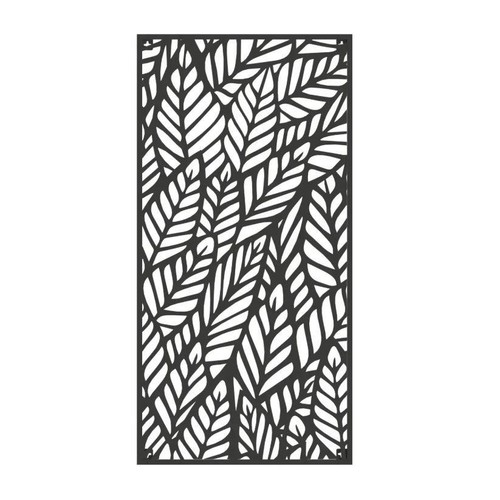 Metal garden screen leaves - metal,