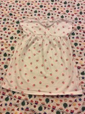 Next White Strawberry Print Short Sleeve Jersey Dress 6-9 Months