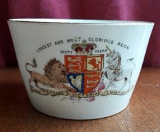 Queen Victoria 60 Year Reign 1837/1897 Rare Foley China Anniversary Sugar Bowl 
