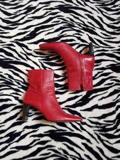 Next Red Real Leather Ankle
