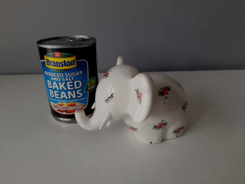 Cute white ceramic elephant - ceramic,