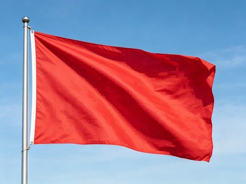 Plain red flag - x, feet
