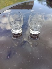 Vintage St Edburgha Masonic Lodge 4846 Shot Glass x 2