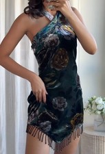 ZARA : Velvet Dress with Fringing : 5063/884 | *UK Buyers No Import Fees* |