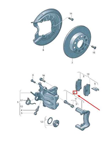Audi rear brake caliper - tt,