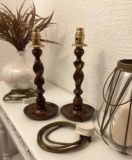 A Vintage Pair Of Oak Barley