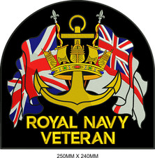 ROYAL NAVY VETERAN Large Embroidered Biker Patch