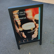 Unused Guinness Time A Frame Chalkboard Pub Adverting Sign with Clock