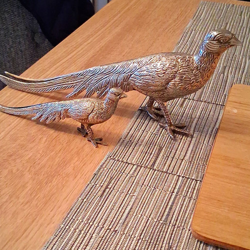 Pair metal pheasant - pheasant, bird
