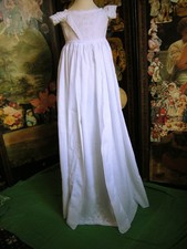 ANTIQUE VICTORIAN AYRESHIRE WORK CHRISTENING GOWN CATHEDRAL LENGTH VGC