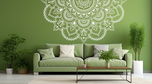Large neutral half - half, mandala