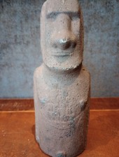 RARE 5.5" EASTER ISLAND MOAI STATUE FROM LAVA STONE