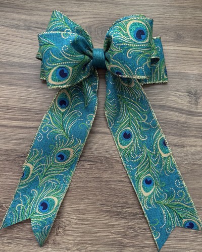 Peacock bow christmas wire - bow,,