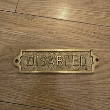 Vintage Brass Disabled Sign 7"