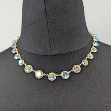 Vintage art deco aurora borealis Faceted Paste Riviere Necklace READ DESCRIPTION