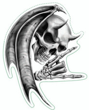 Sticker devil skull 8 x 6.5 cm