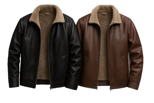 Men leather jacket - men's,