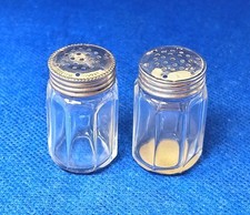 Two Vintage Antique Silver Topped Pepper Pots