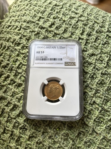 1864 britain sov queen - 1864, 1/2