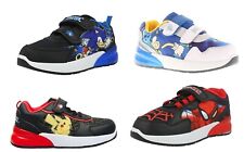BOYS GIRLS MARVEL SONIC LIGHT UP TRAINERS OFFICIAL GAMER SHOES KIDS UK SIZE 6-2