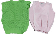 Vintage New 1990s Stylish Green & Pink Sleeveless Jumpers 34" & 40"