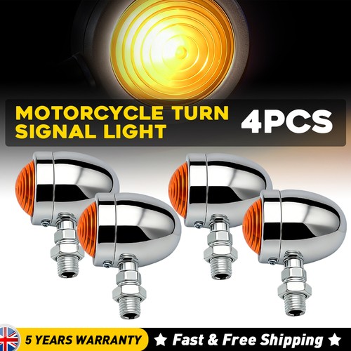 Chrome motorcycle turn - 4x,
