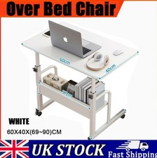 🔥Adjustable Height Mobile Rolling Computer PC Laptop Over Bed Desk Overbed Desk
