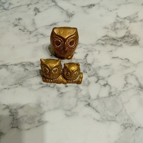 Brass owl figurine - mum, &