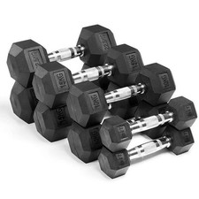 Hex dumbbells set rubber - dumbbells,