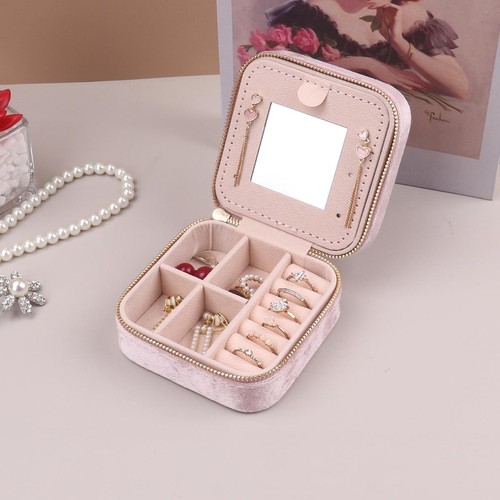 Velvet jewelry box geometric - velvet,