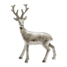 Small silver stag ornament - silver,