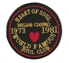 NORTHERN SOUL - WIGAN Heart of Soul 1973 - 1981  Embroidered Iron Sew On Patch
