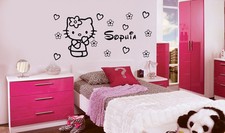 Hello Kitty Personalised Wall stickers Decals Murals Hello Kitty Name Wall Art 