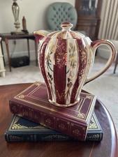 Sudlows Burslem  Teapot Red & Gold Gilded Floral Pattern