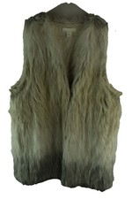 H&M Grey Faux Fur Gilet size M Womens Fluffy Vest Casual Outdoors Outerwear