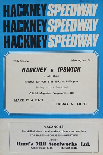Hackney ipswich speedway - hackney, v