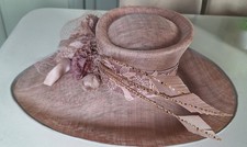 Dusty Rose Sinamay Wide Brim