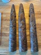 Old Folk Art Carved Hardwood