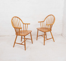 Pair of Danish Pine Chairs by