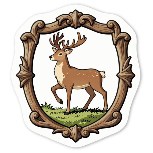 Woodland crest stag white - 'woodland, &
