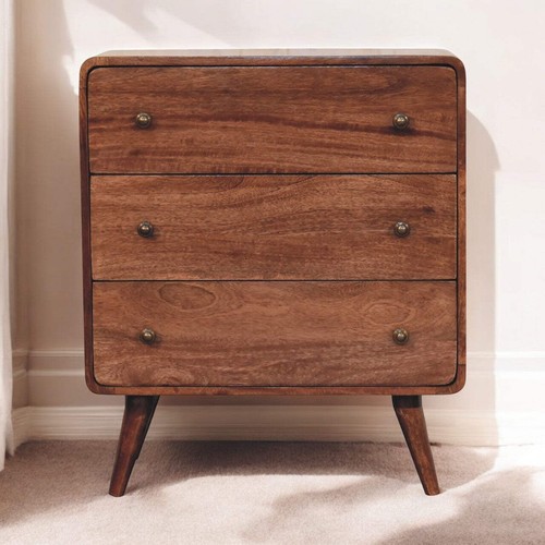 Curved honey caramel chest - honey, of