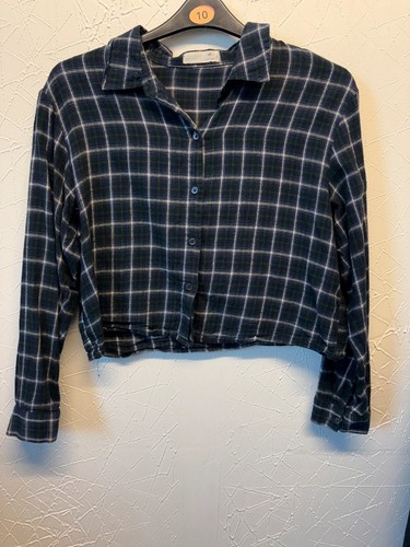 Primark blue green tartan crop - green,