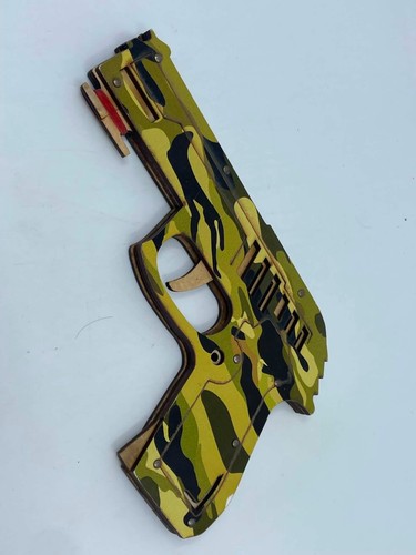 Wooden rubber band - gun, toy